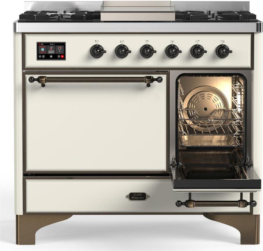 Ilve UMD40FQNR3AWBLP Antique White With Burnished Trim, Liquid Propane