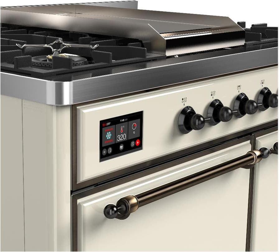 Ilve UMD40FQNR3AWBLP Antique White With Burnished Trim, Liquid Propane
