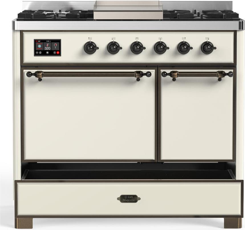 Ilve UMD40FQNR3AWB Antique White With Burnished Trim, Natural Gas