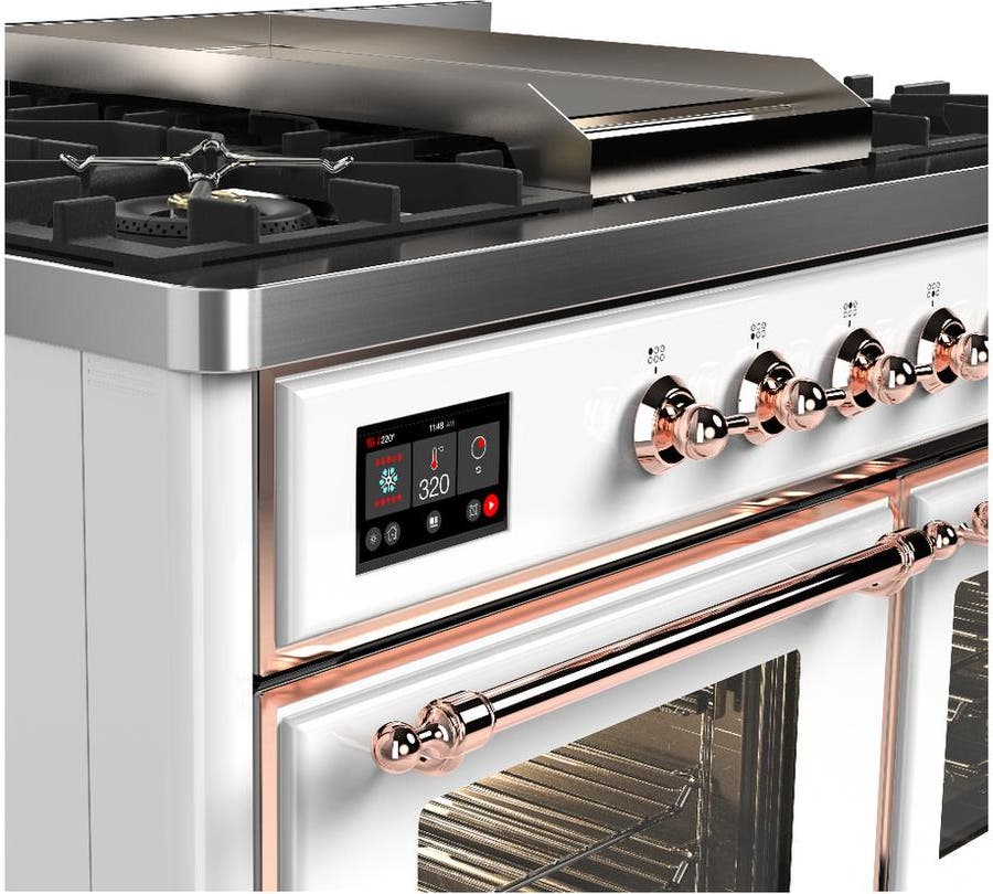 Ilve UMD40FNR3WHP White With Copper Trim, Natural Gas
