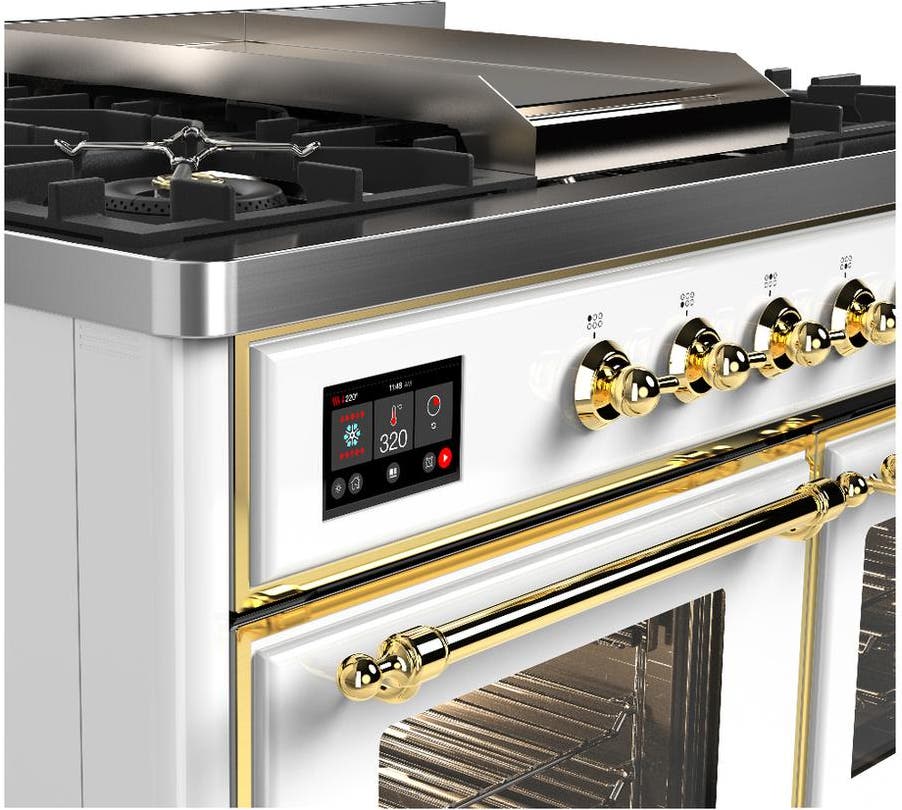 Ilve UMD40FNR3WHG White With Brass Trim, Natural Gas