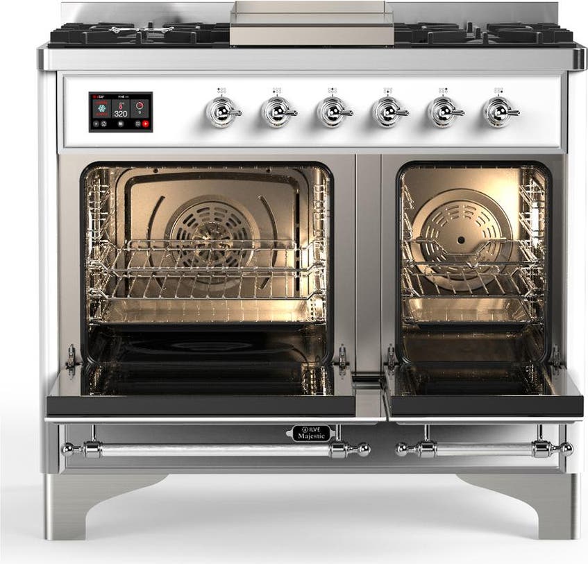 Ilve UMD40FNR3WHCLP White With Chrome Trim, Liquid Propane