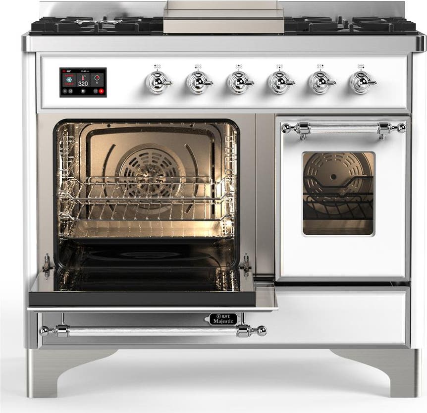 Ilve UMD40FNR3WHCLP White With Chrome Trim, Liquid Propane