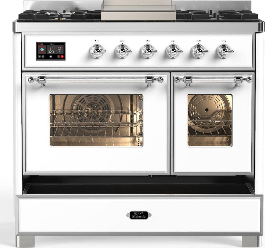 Ilve UMD40FNR3WHCLP White With Chrome Trim, Liquid Propane