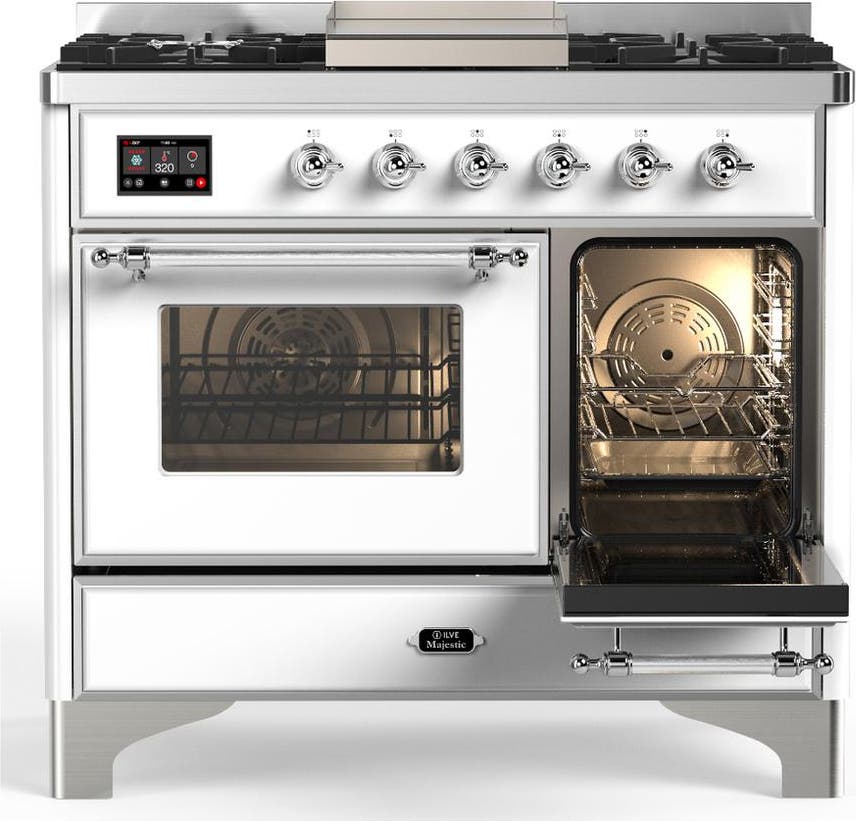 Ilve UMD40FNR3WHC White With Chrome Trim, Natural Gas