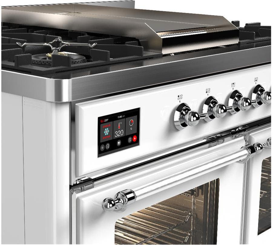 Ilve UMD40FNR3WHC White With Chrome Trim, Natural Gas