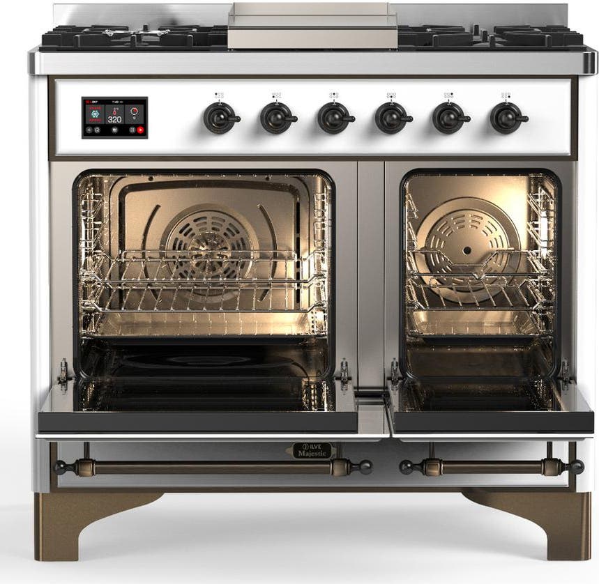 Ilve UMD40FNR3WHBLP White With Burnished Trim, Liquid Propane