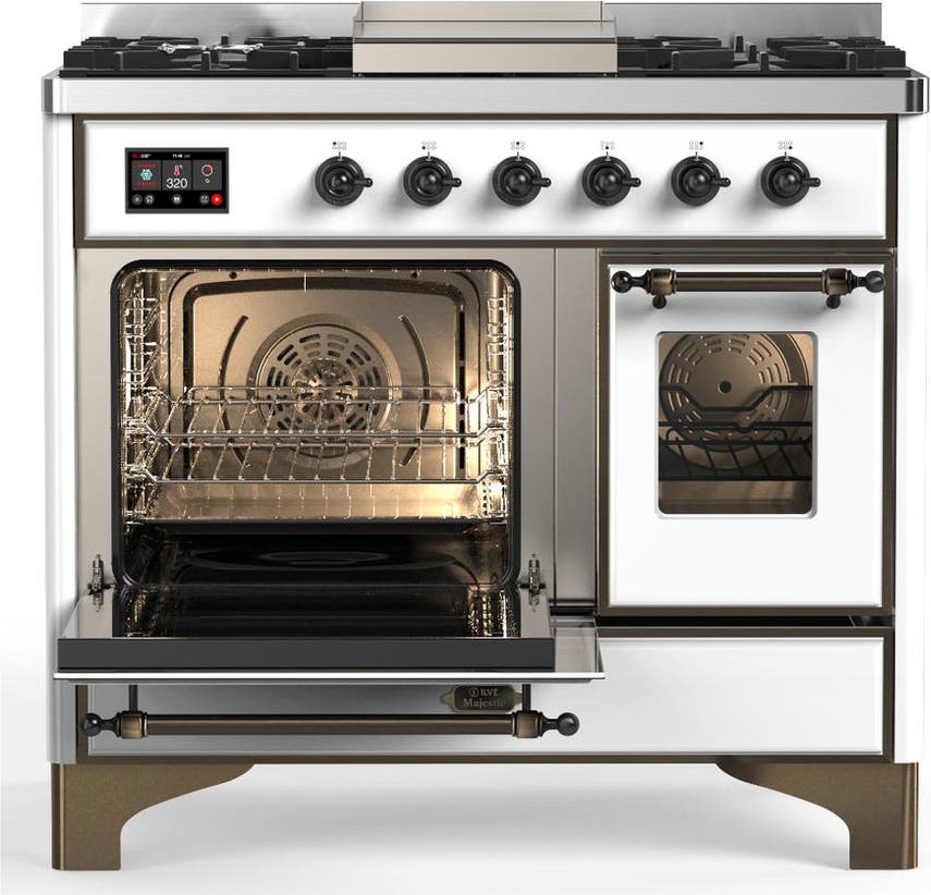 Ilve UMD40FNR3WHB White With Burnished Trim, Natural Gas