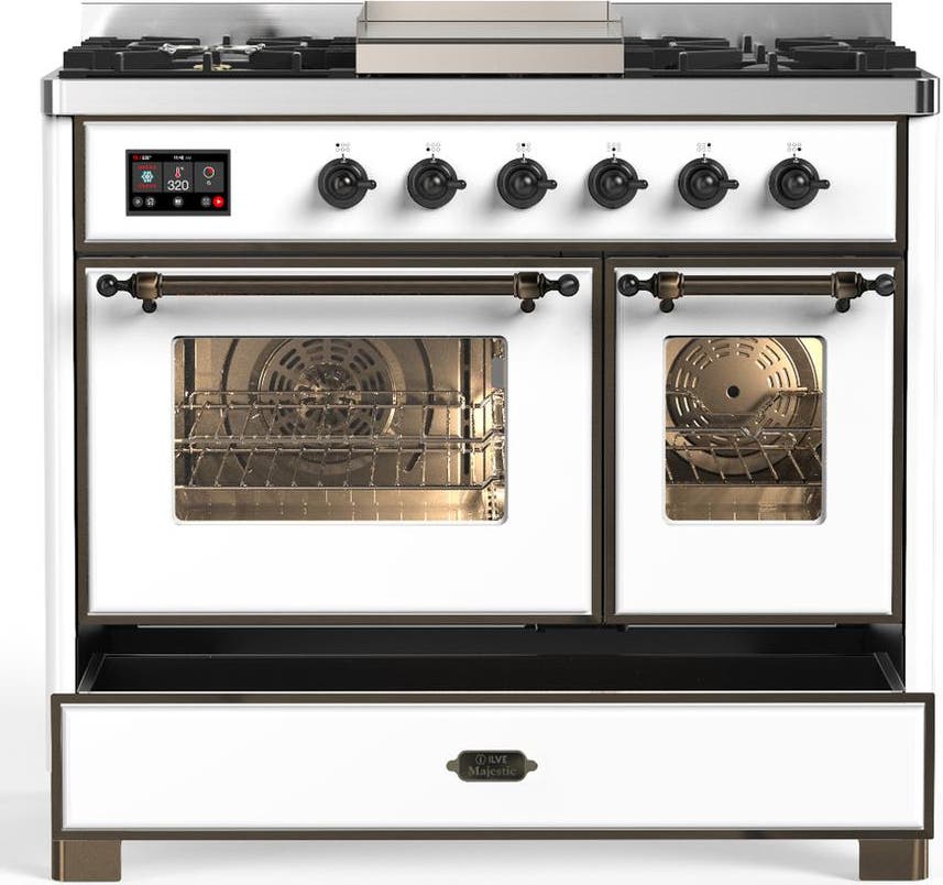 Ilve UMD40FNR3WHB White With Burnished Trim, Natural Gas