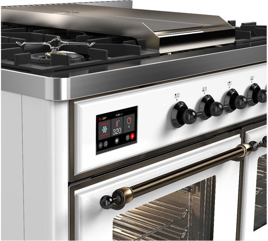 Ilve UMD40FNR3WHB White With Burnished Trim, Natural Gas
