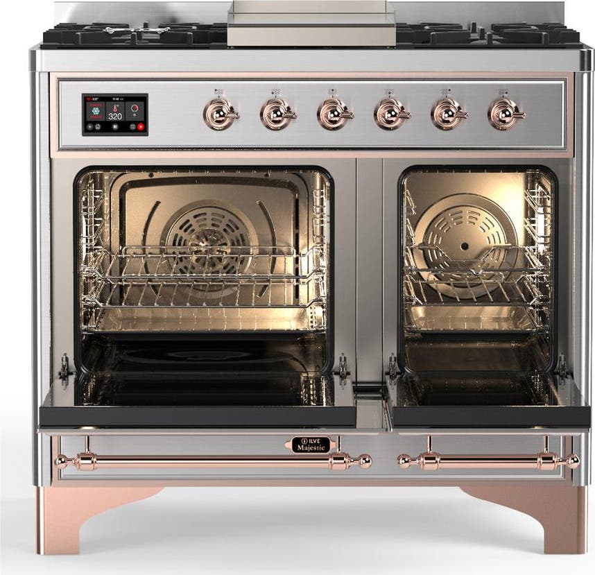 Ilve UMD40FNR3SSP Stainless Steel With Copper Trim, Natural Gas
