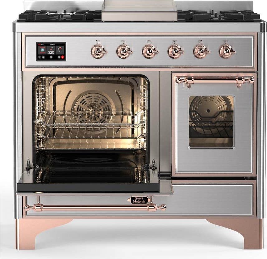 Ilve UMD40FNR3SSP Stainless Steel With Copper Trim, Natural Gas