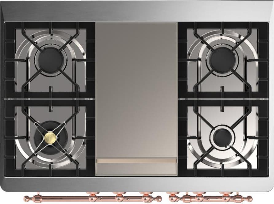 Ilve UMD40FNR3SSP Stainless Steel With Copper Trim, Natural Gas