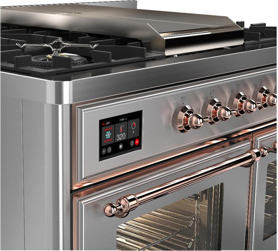 Ilve UMD40FNR3SSP Stainless Steel With Copper Trim, Natural Gas
