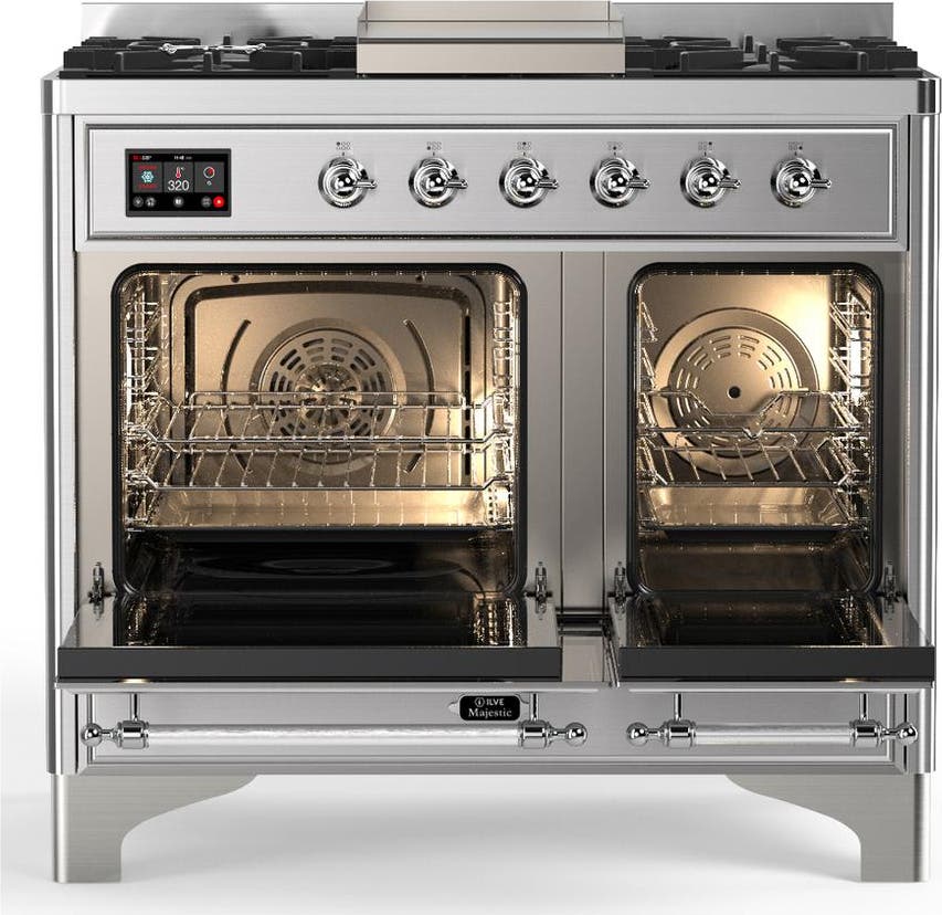 Ilve UMD40FNR3SSC Stainless Steel With Chrome Trim, Natural Gas