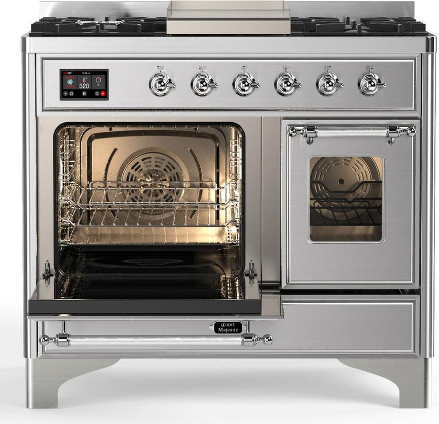 Ilve UMD40FNR3SSC Stainless Steel With Chrome Trim, Natural Gas