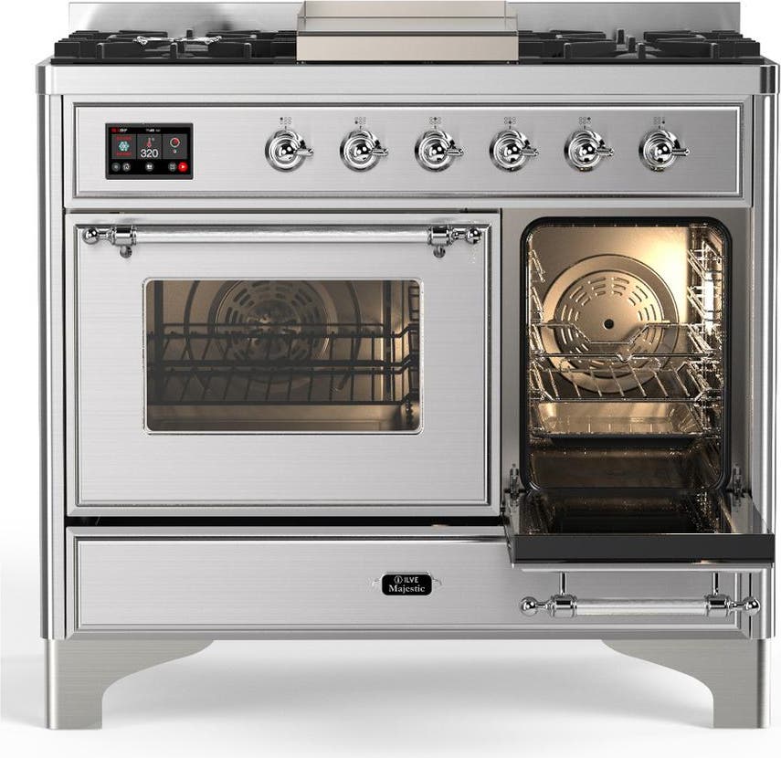 Ilve UMD40FNR3SSC Stainless Steel With Chrome Trim, Natural Gas