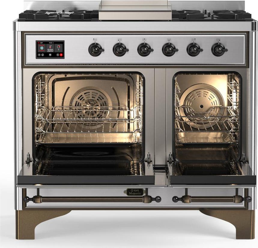 Ilve UMD40FNR3SSBLP Stainless Steel With Burnished Trim, Liquid Propan...