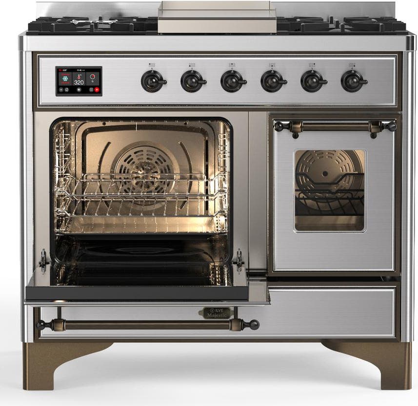 Ilve UMD40FNR3SSBLP Stainless Steel With Burnished Trim, Liquid Propan...
