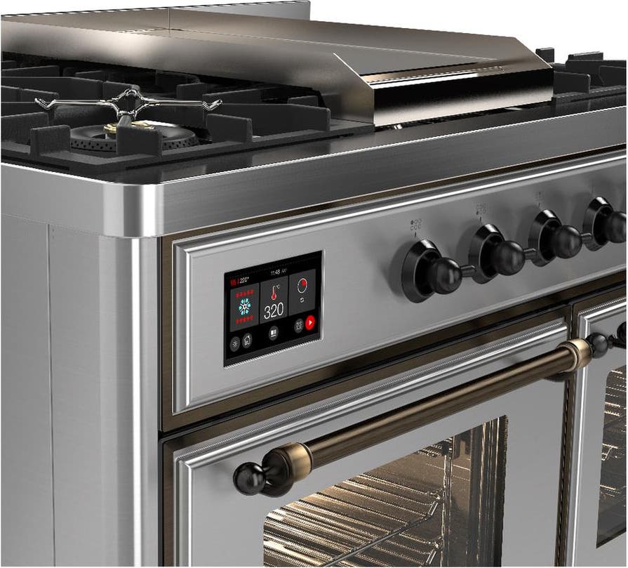 Ilve UMD40FNR3SSBLP Stainless Steel With Burnished Trim, Liquid Propan...