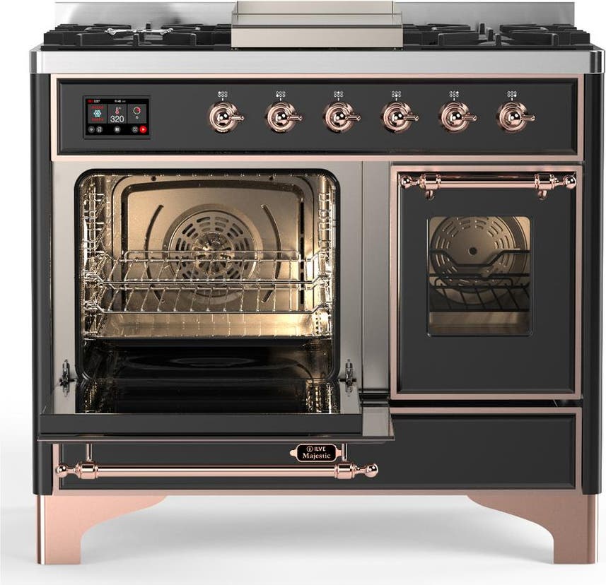 Ilve UMD40FNR3MGPLP Matte Graphite With Copper Trim, Liquid Propane