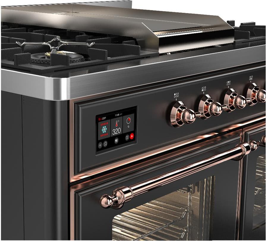 Ilve UMD40FNR3MGP Matte Graphite With Copper Trim, Natural Gas