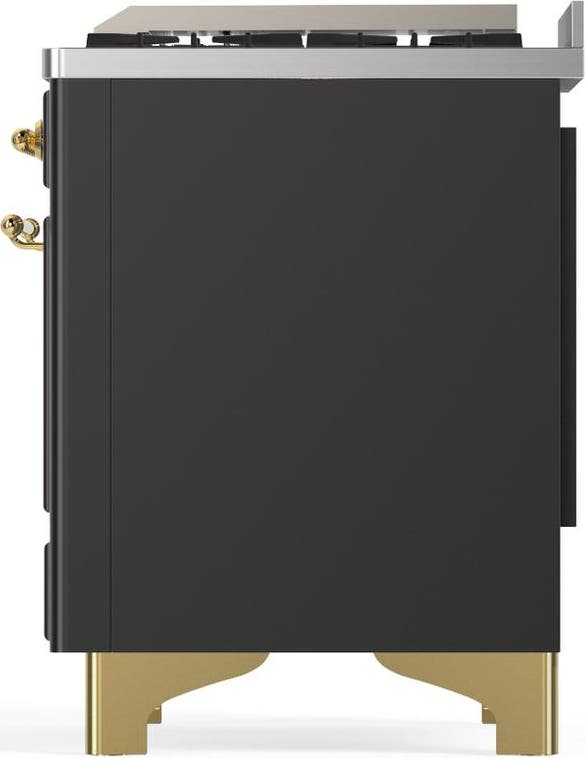 Ilve UMD40FNR3MGGLP Matte Graphite With Brass Trim, Liquid Propane