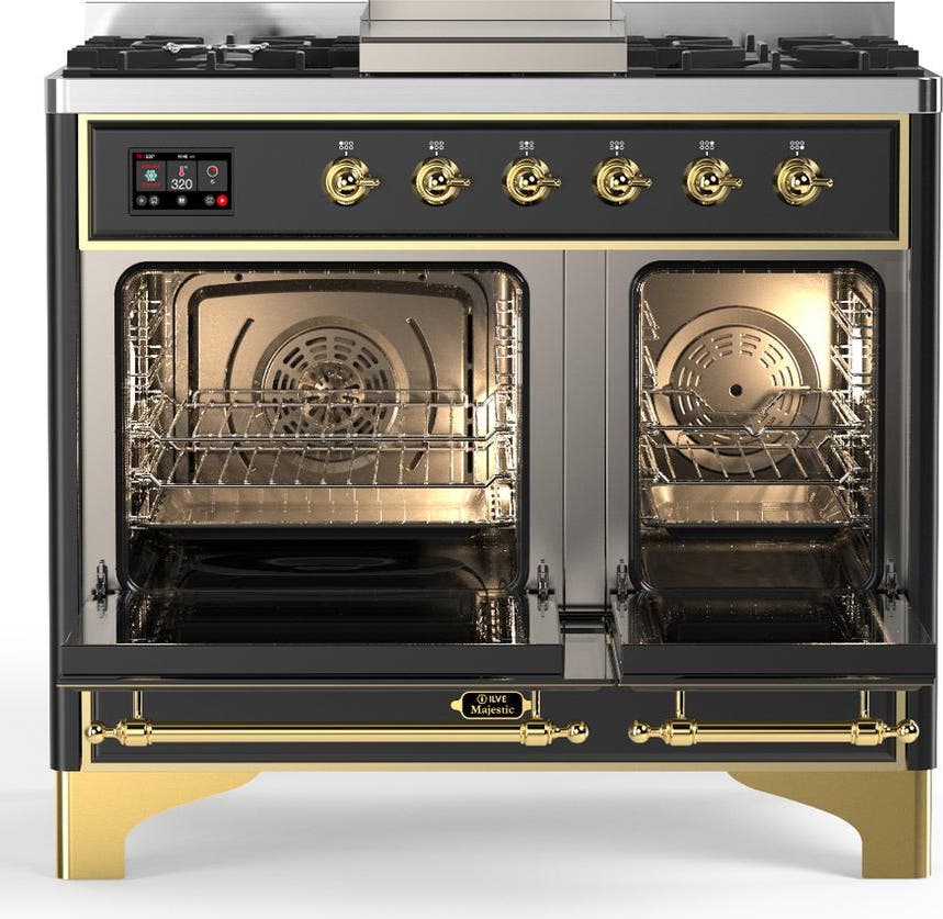 Ilve UMD40FNR3MGG Matte Graphite With Brass Trim, Natural Gas