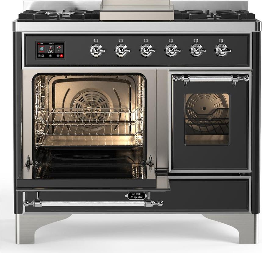 Ilve UMD40FNR3MGC Matte Graphite With Chrome Trim, Natural Gas