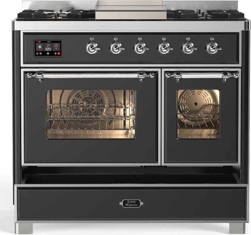Ilve UMD40FNR3MGC Matte Graphite With Chrome Trim, Natural Gas