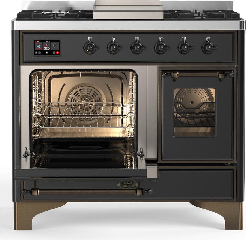 Ilve UMD40FNR3MGB Matte Graphite With Burnished Trim, Natural Gas
