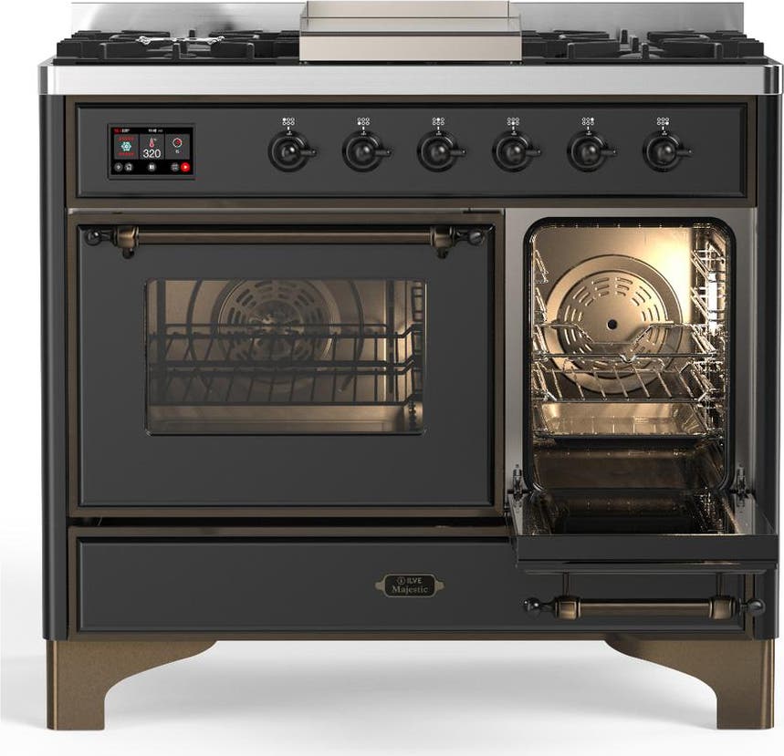 Ilve UMD40FNR3MGB Matte Graphite With Burnished Trim, Natural Gas