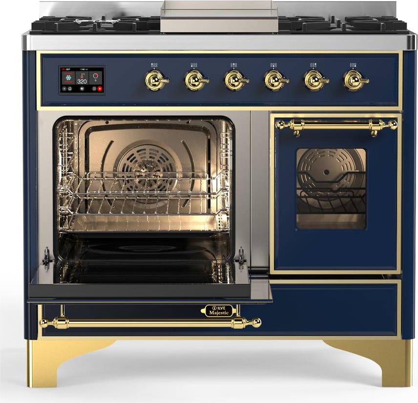 Ilve UMD40FNR3MBGLP Midnight Blue With Brass Trim, Liquid Propane