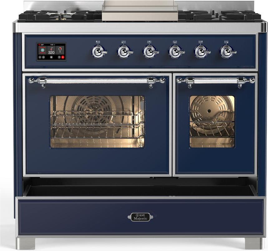 Ilve UMD40FNR3MBCLP Midnight Blue With Chrome Trim, Liquid Propane