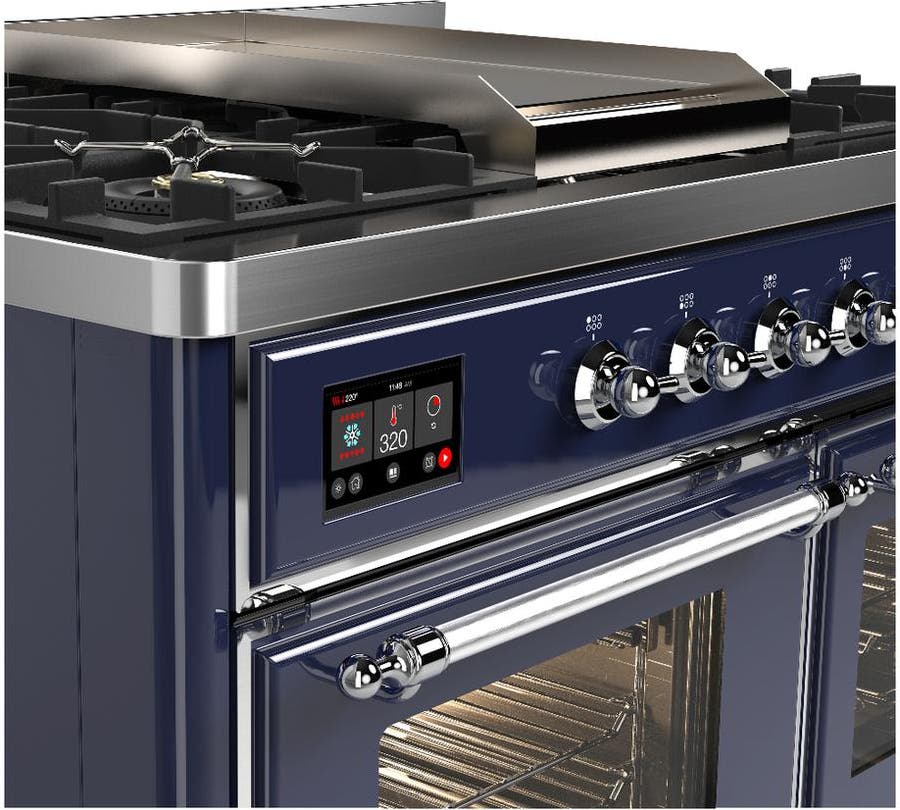 Ilve UMD40FNR3MBC Midnight Blue With Chrome Trim, Natural Gas