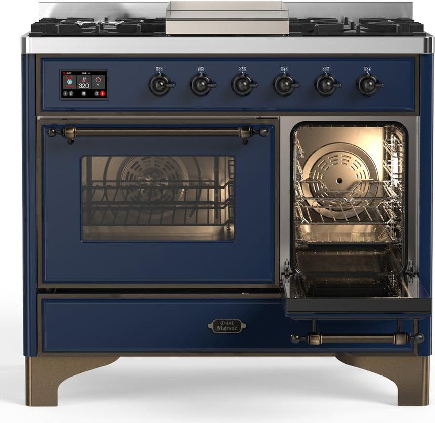 Ilve UMD40FNR3MBBLP Midnight Blue With Burnished Trim, Liquid Propane