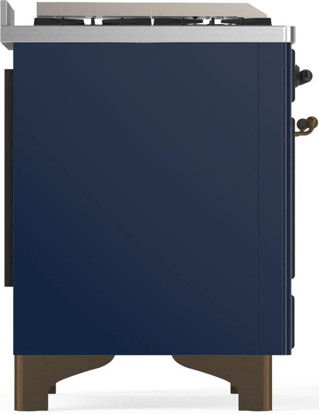Ilve UMD40FNR3MBBLP Midnight Blue With Burnished Trim, Liquid Propane