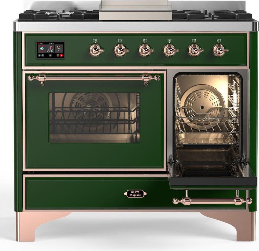 Ilve UMD40FNR3EGPLP Emerald Green With Copper Trim, Liquid Propane
