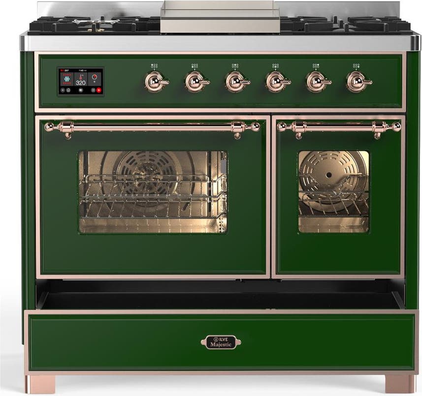 Ilve UMD40FNR3EGPLP Emerald Green With Copper Trim, Liquid Propane