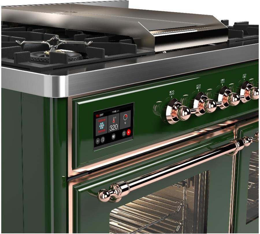 Ilve UMD40FNR3EGP Emerald Green With Copper Trim, Natural Gas