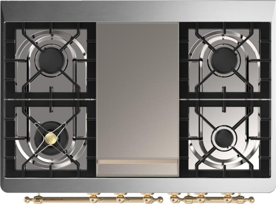 Ilve UMD40FNR3EGGLP Emerald Green With Brass Trim, Liquid Propane