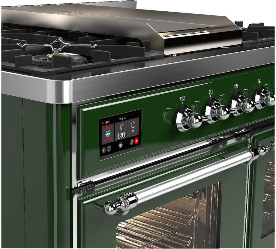 Ilve UMD40FNR3EGCLP Emerald Green With Chrome Trim, Liquid Propane