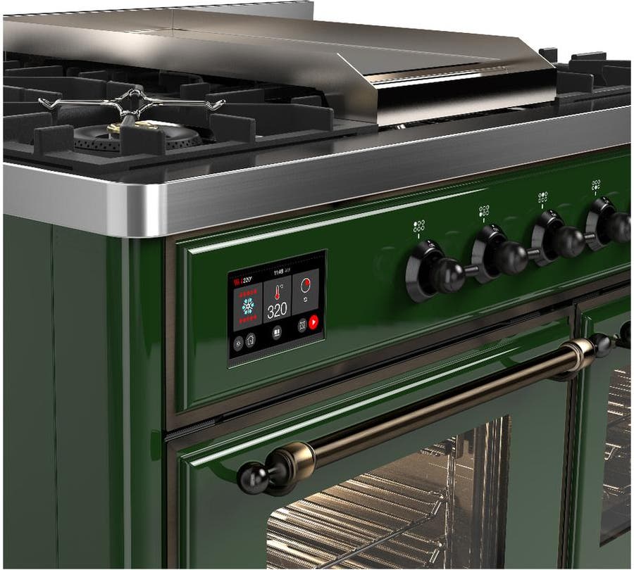 Ilve UMD40FNR3EGBLP Emerald Green With Burnished Trim, Liquid Propane