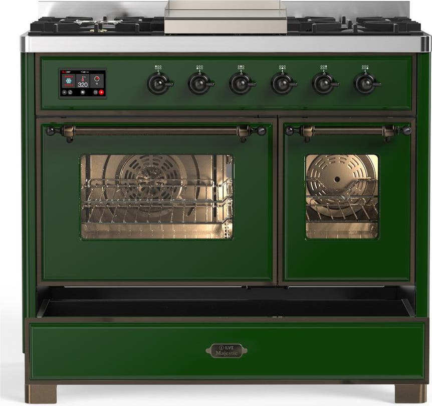 Ilve UMD40FNR3EGB Emerald Green With Burnished Trim, Natural Gas