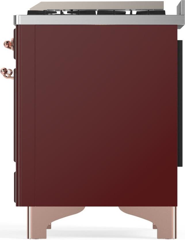 Ilve UMD40FNR3BUPLP Burgundy With Copper Trim, Liquid Propane