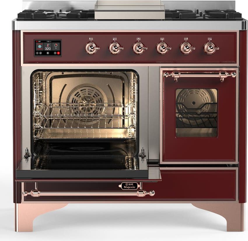 Ilve UMD40FNR3BUP Burgundy With Copper Trim, Natural Gas