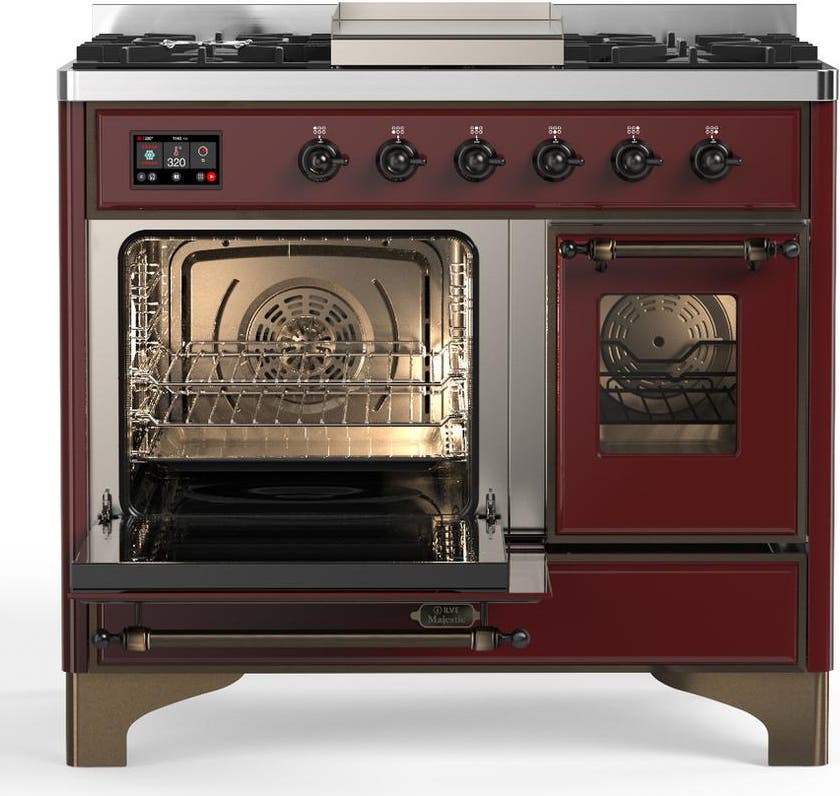 Ilve UMD40FNR3BUBLP Burgundy With Burnished Trim, Liquid Propane