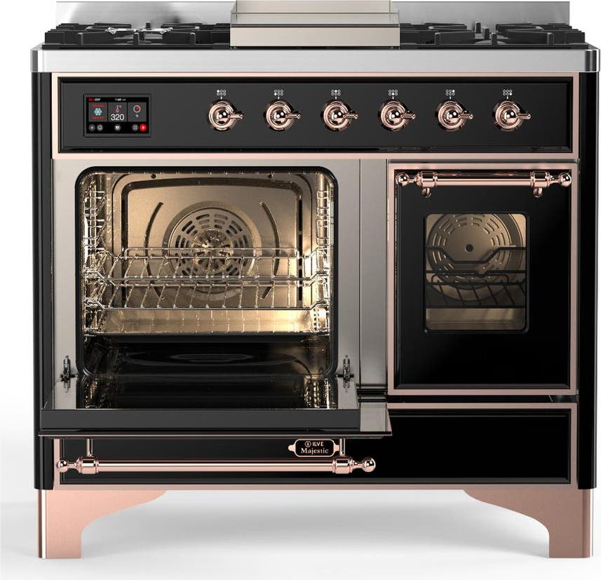 Ilve UMD40FNR3BKPLP Glossy Black With Copper Trim, Liquid Propane