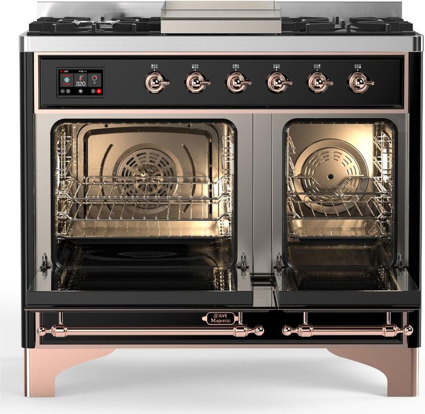 Ilve UMD40FNR3BKP Glossy Black With Copper Trim, Natural Gas