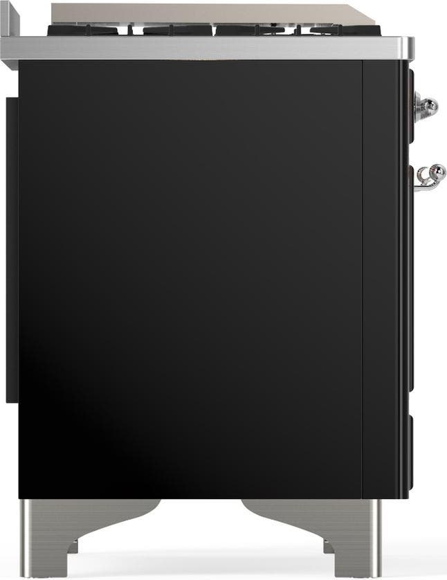 Ilve UMD40FNR3BKCLP Glossy Black With Chrome Trim, Liquid Propane